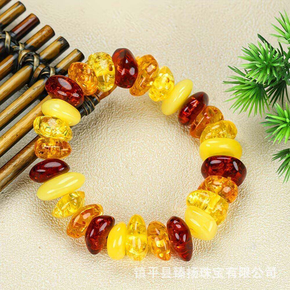 本命年琥珀蜜蜡端大气上档次花珀随形手串手链女情侣款礼物