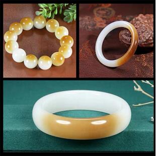 本命年新疆糖白玉手镯半壁江山玉镯丝玉白玉女款镯子礼物