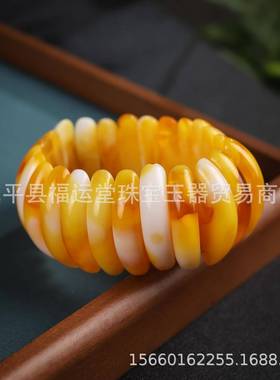 本命年琥珀蜜蜡花珀多宝手串排男女款手链时尚复古手镯礼物