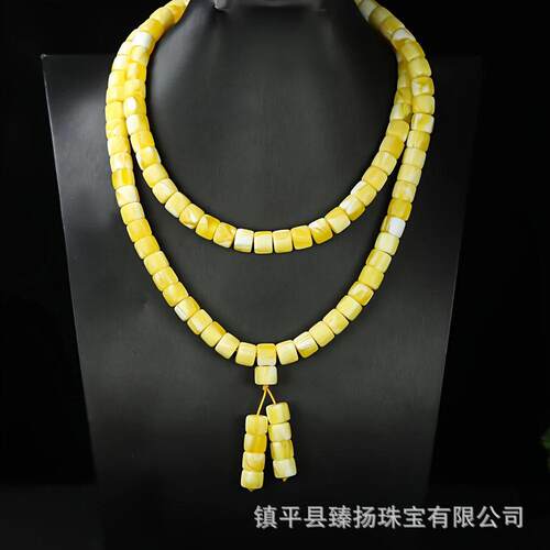 本命年人造蜜蜡算盘珠手链老蜜蜡老型珠108颗手链多圈手串鸡油黄