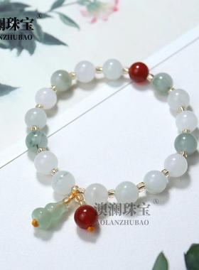本命年天山翠天山翠葫芦手链丝玉8红色葫芦手链礼物