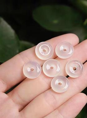 本命年白玉髓15mm小号平安扣吊坠冰种马料玛瑙男女玉石挂件配件礼