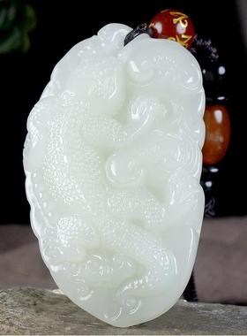 本命年新疆和田玉如意蜥蜴吊坠精雕和田玉人生如意今非昔比玉坠礼