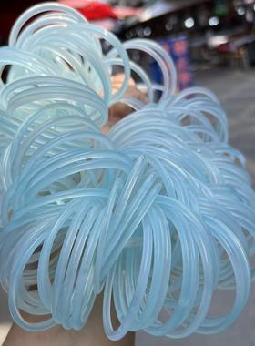 本命年天空蓝玉髓手镯土耳其蓝玉髓玛瑙叮当镯夏季少女清爽蓝玛瑙