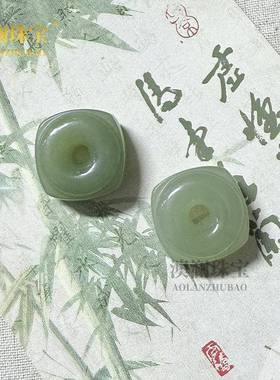 本命年和田玉晴水四方扣吊坠编织项链绳厚装牌子毛衣链玉坠女生礼