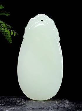 本命年新疆和田玉平安牌吊坠男女款精雕白玉平安无事牌许愿牌送证