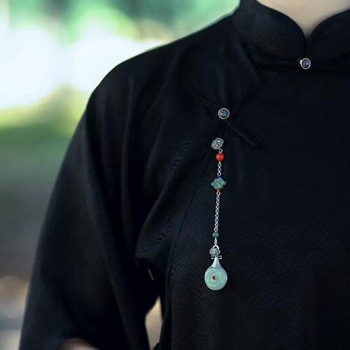 本命年旗袍压襟如意琵琶挂件古风复古汉服衣服衣襟挂饰古典禁礼物