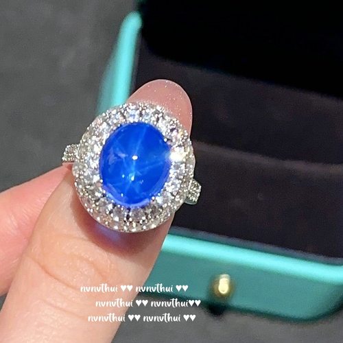 本命年马尔代蓝星辰宝石星河璀璨水蓝大克拉蜂巢锆石戒指礼物