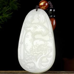 本命年新疆和田玉鹿玉坠精雕和田玉梅花鹿一路有你玉挂件礼物