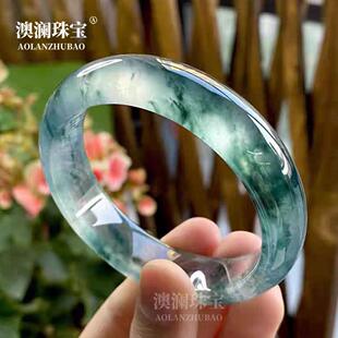 本命年翡翠平替独龙玉冰种飘花玉石手镯石英岩玉翡翠玉镯子礼物