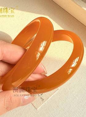 本命年和田玉黄沁籽料玉手镯外蒙料黄口黄沁间礼物