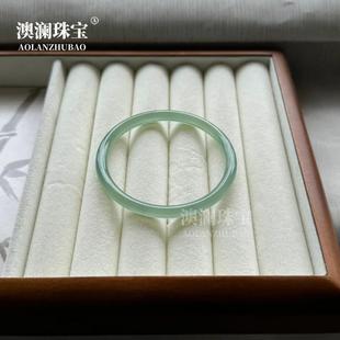 本命年细镯浅青色玉髓玛瑙叮当镯手镯细条汉风文艺气质汉风礼物