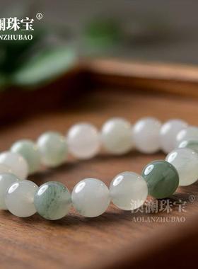 本命年正宗玛瑙手串女男丝玉东海水晶翡翠玉石玉髓和田玉散珠子天
