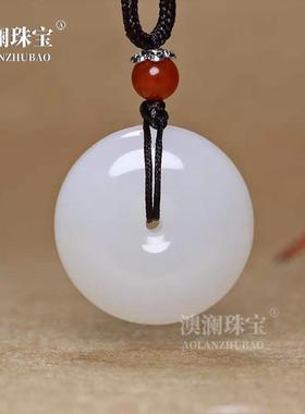 本命年外蒙新疆和田平安扣吊坠情侣款玉石挂件吊坠礼物