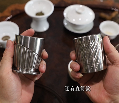 高端精美钛合金啤酒杯EDC纯钛水杯茶杯子咖啡红酒杯120ML送礼送人