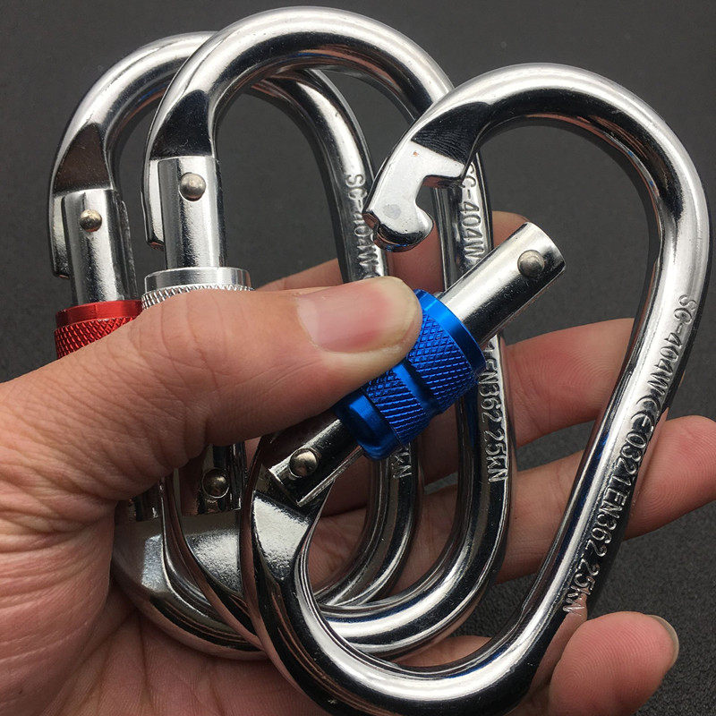 丝扣主锁丝扣锁户外登山挂钩攀岩装备安全扣登山扣o型锁 梅陇锁
