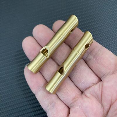 黄铜竹节型口哨纯铜钥匙扣挂件