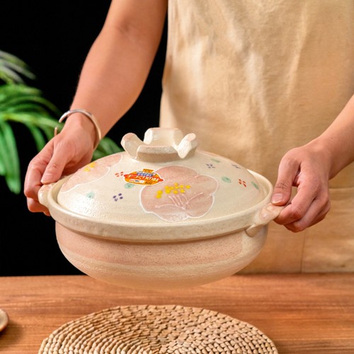 正品◆万古烧土锅日本进口山茶花砂锅家用陶瓷炖锅煲仔饭沙锅 - 封面