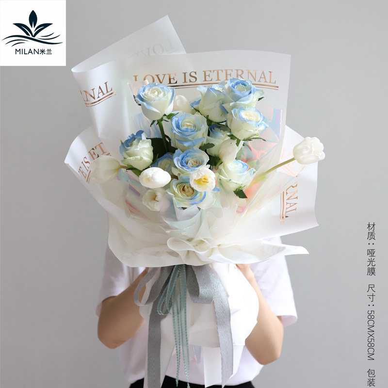 烫金贵族边框哑光膜鲜花包装纸