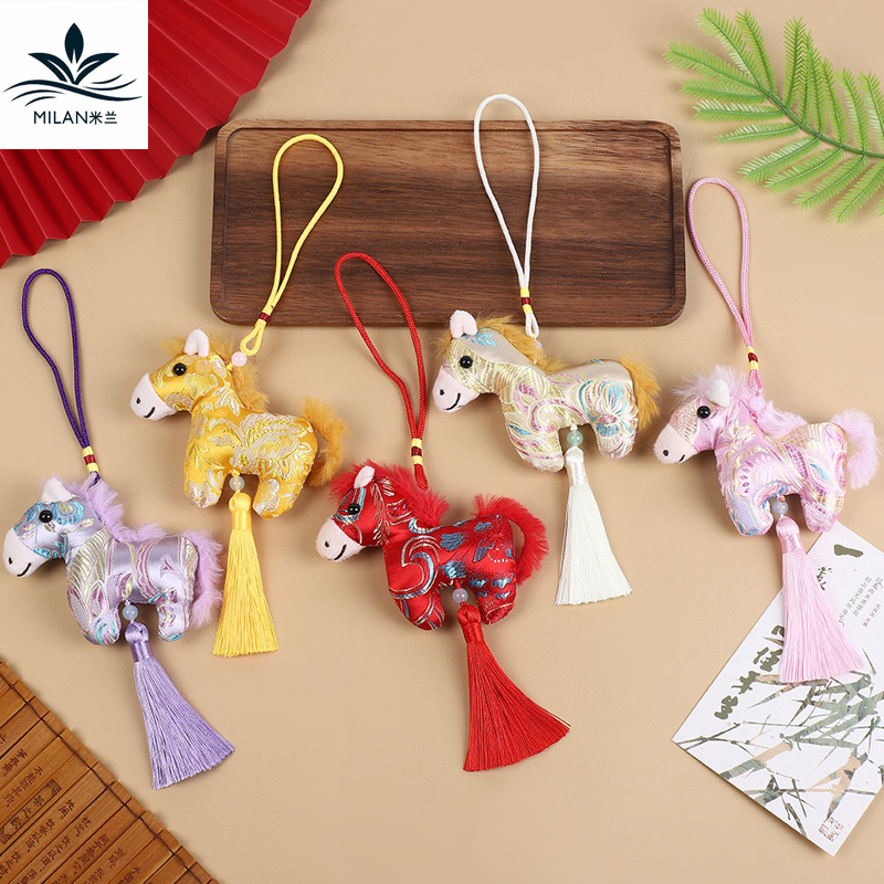 国潮宋锦小马新年小挂件布艺刺绣流苏香包年宵花绿植盆景挂饰福包,鲜花速递/花卉仿真/绿植园艺,花艺材料,淘宝优惠券,粉丝福利购,淘宝优惠卷