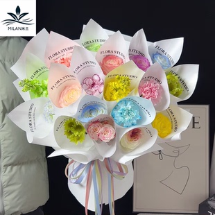 网红尖尖角防水简约英文网红纸一岁一花包花纸鲜花包装纸DIY材料