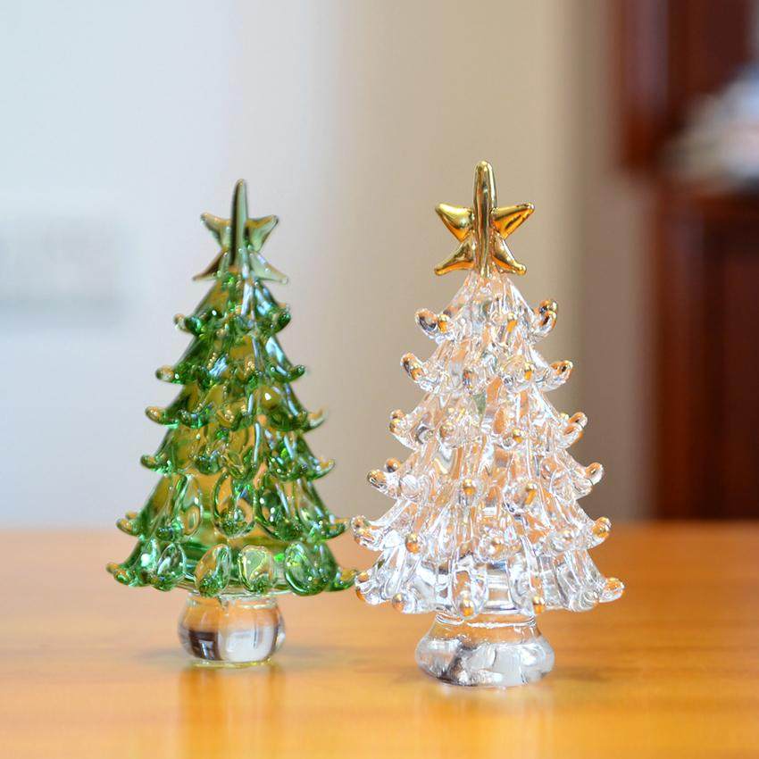 手工玻璃圣诞树摆件礼物