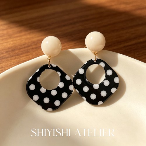 PolkaSquareEarring波尔卡方序