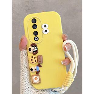 适用于华为荣耀80手机壳80pro曲屏80gt可爱80por直屏版ann一an00立体卡通新款全包防摔手绳保护套软壳女八零