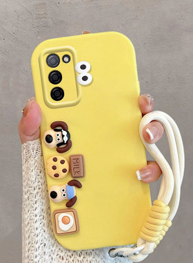 适用oppoa55手机壳a56卡通小狗0pp0a55s可爱pemm20立体pfvm10创意pemmoo/00新款5g全包防摔手绳保护套软壳女