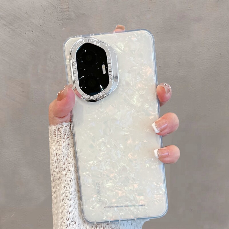 适用于华为荣耀300手机壳honor300pro透明贝壳纹保护套amm一an00新款网红ins风ultra三百简约女全包防摔手链