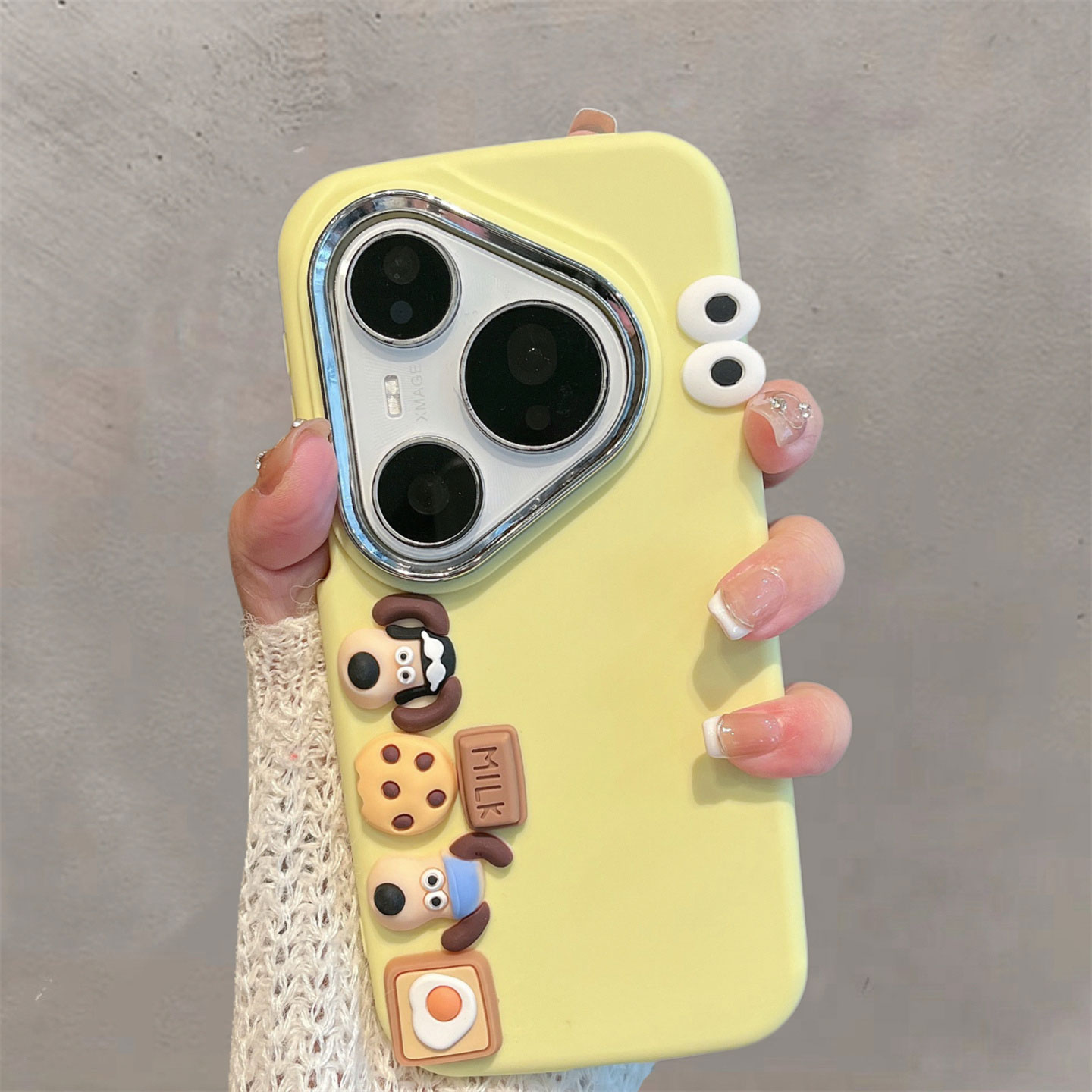 适用于华为pura80手机壳pure80pro新款女puro80pro+可爱p80立体卡通p8o全包防摔保护套p八零软壳黄色paru十加