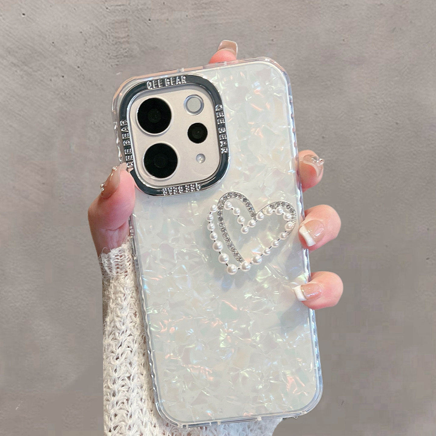 适用于vivos50手机壳透明贝壳纹V2528A简约viv0s50新款女vovis创意爱心防摔水钻手链保护套女步步高vivox维沃