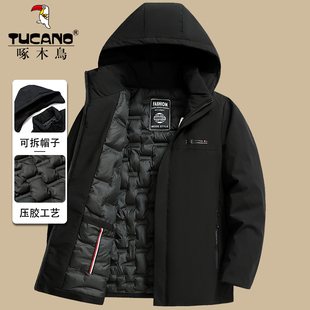 中年外套加厚棉服保暖上衣 棉衣中老年棉袄冬季 啄木鸟爸爸男士 冬装