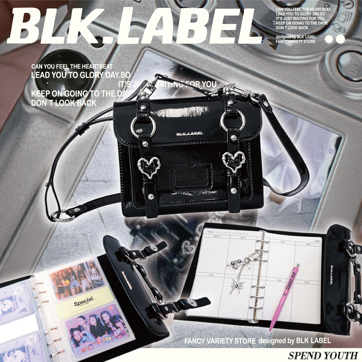 blk漆皮活页本A6甜酷胶套笔记本