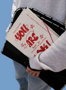 BlankLabel白色A5漆皮质pu活页slogan卡册美式复古礼物手帐笔记本