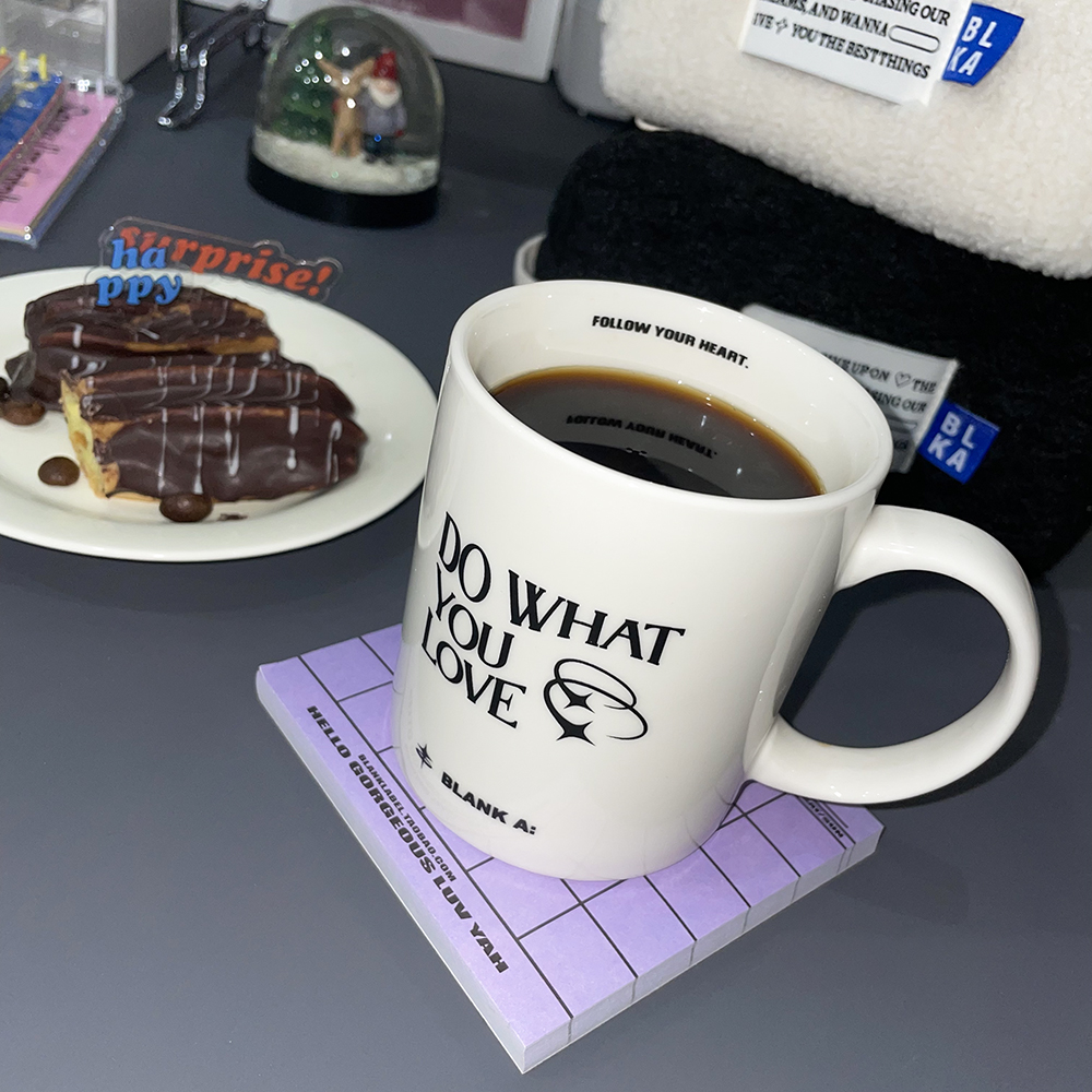 美式复古白色陶瓷马克杯咖啡杯