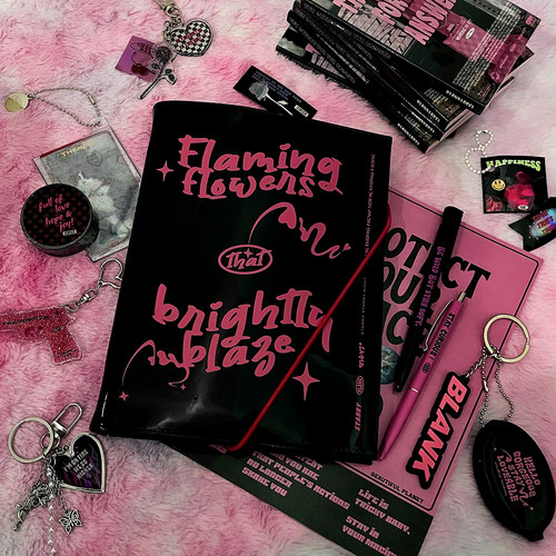 BlankLabel黑粉配色漆皮pu卡册