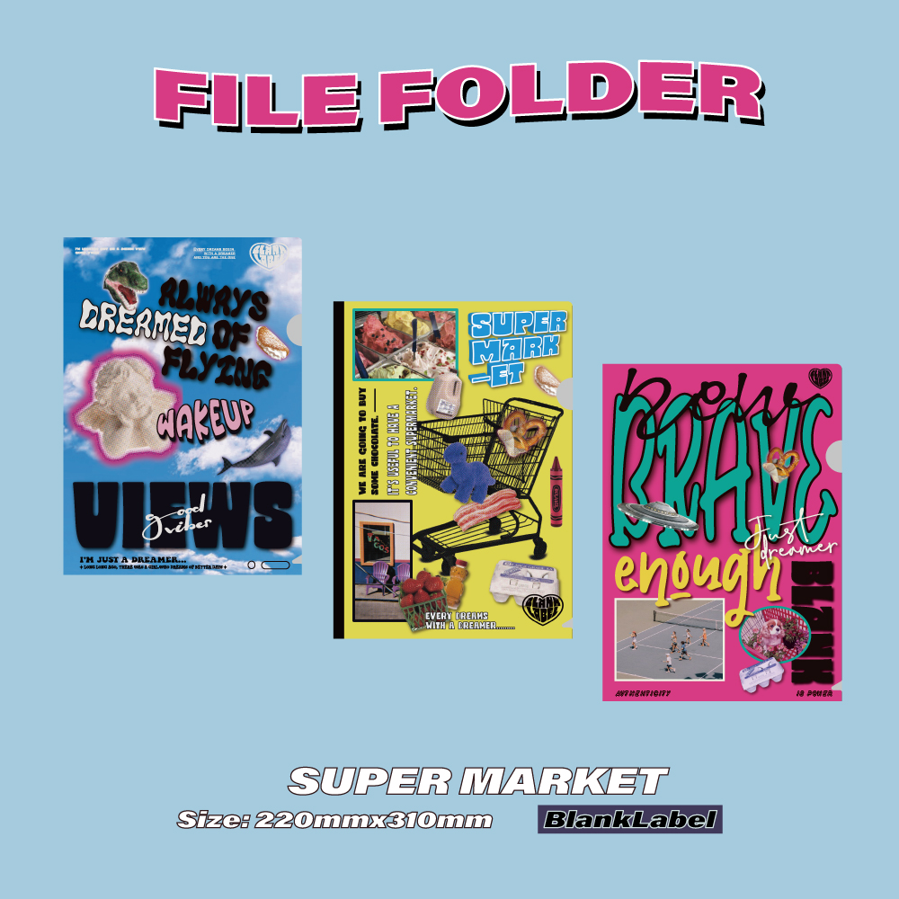 BlankLabel美式复古INS学生L型A4薄型PP文件夹试卷分类收纳整理