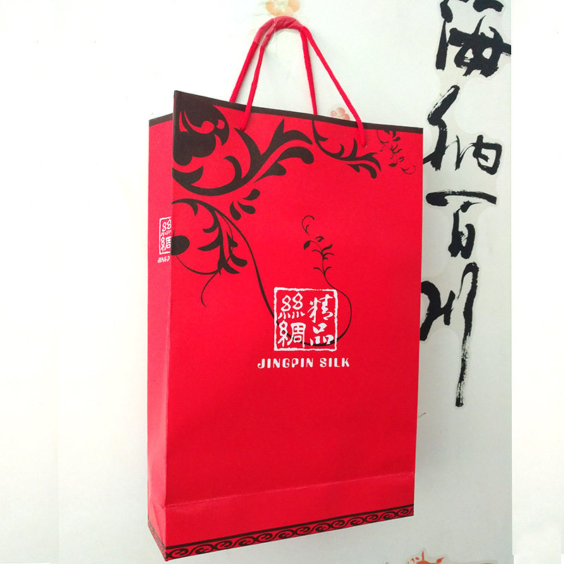 围巾礼盒套装中国红手提袋公司年会大红包装赠品丝巾袋