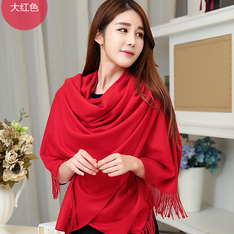 中国红围巾定制logo刺绣同学聚会年会庆典活动印字大红色围脖