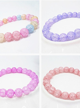 S454爆花石白水晶手链