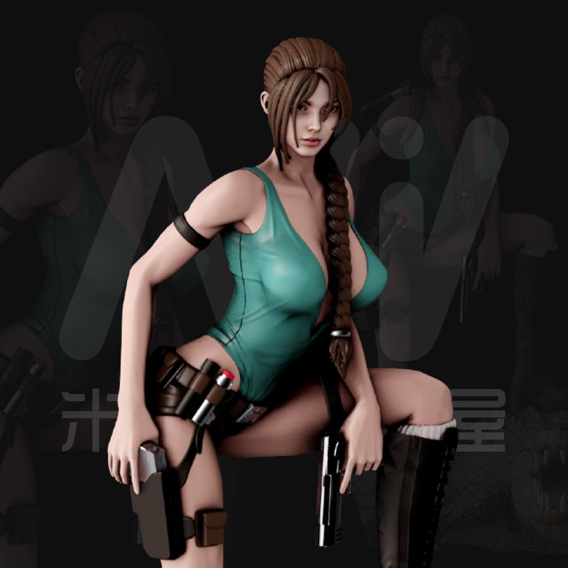 [白模 要自己上色]劳拉战斗版鳄鱼 古墓丽影 14k光固化高精度白模