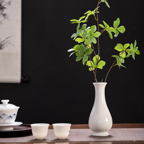 白瓷玉净瓶茶道梅花观音瓶供佛