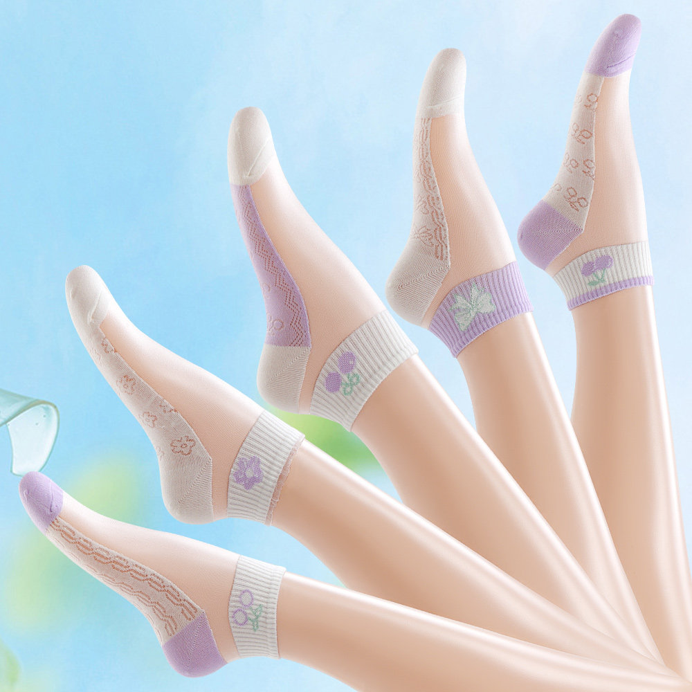 翌桐水晶玻璃丝袜子女短袜