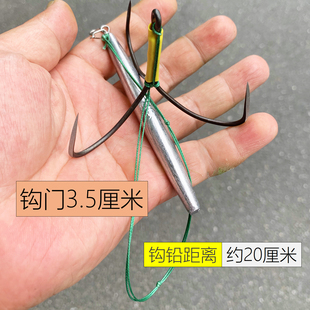 路亚竿锚鱼用破鳞平面刀锋三爪钩成品防挂底一带死锚鲢鳙青草鲤鱼