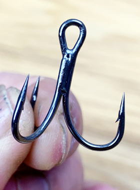 路亚锚鱼用铁板三本钩倒刺鹰嘴9020型直柄6066型