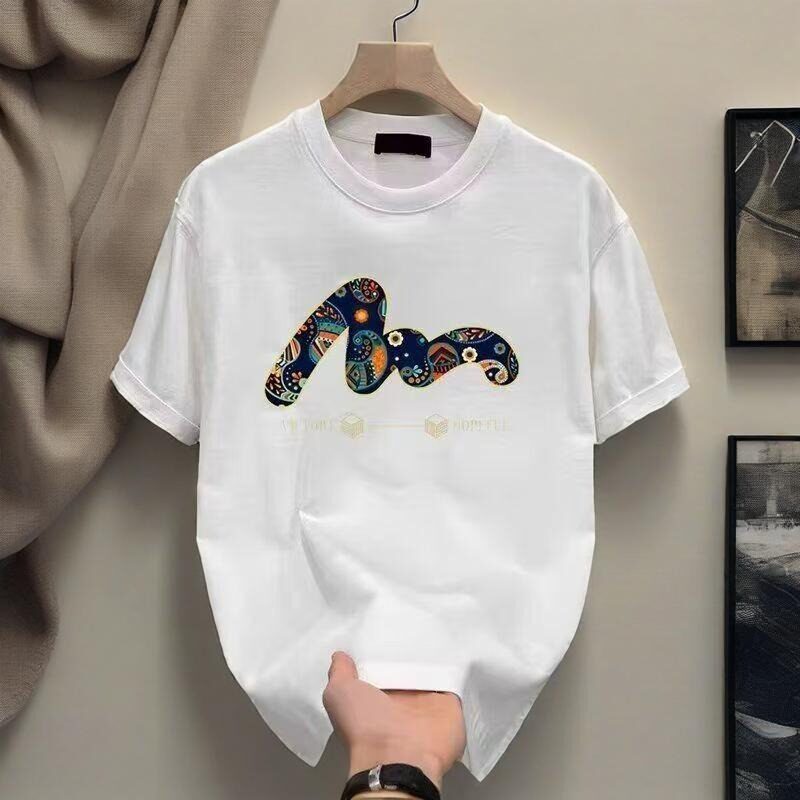 港风痞帅潮牌宽松腰果花重磅短袖T恤余文乐青年男女百搭圆领上衣