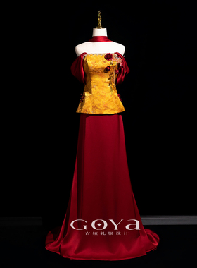 新中式敬酒服新娘2026新款订婚结婚晨袍礼服红色绝美晚礼服女高端