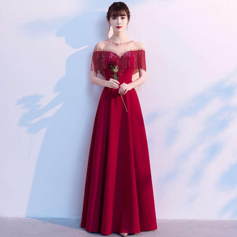 修身显瘦长款敬酒服年会晚礼服