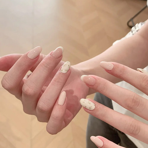 纯手工穿戴甲奶野碎花美甲